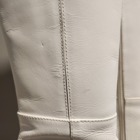 White Leather Heeled Boots - Picture 5 of 8